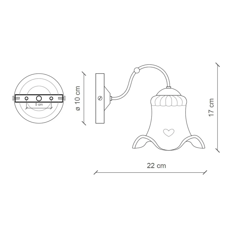 Rustikale Wandlampe aus Keramik Ferroluce Chieti Viadurini