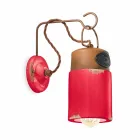 Wandlampe aus Keramik und Eisen Rost Desiree Ferroluce Viadurini