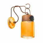 Wandlampe aus Keramik und Eisen Rost Desiree Ferroluce Viadurini