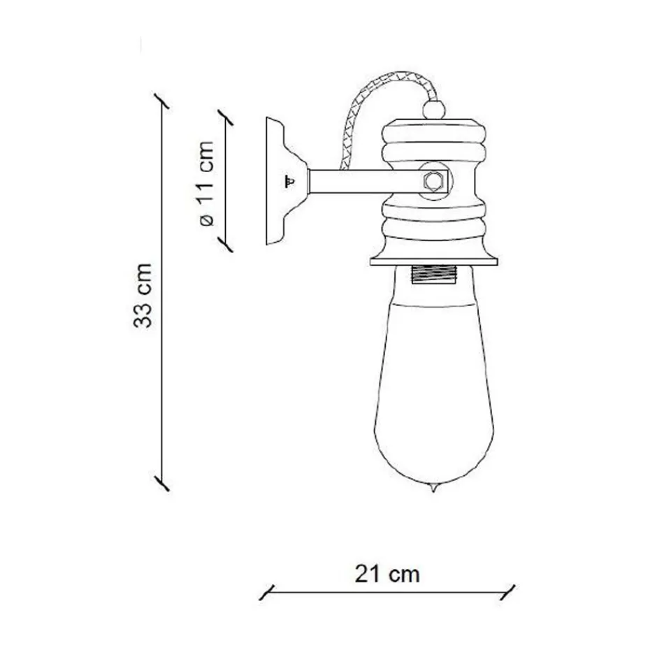 Wandleuchte aus Eisen und industrieller handgefertigter Keramik - Urban Viadurini