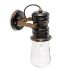 Wandleuchte aus Eisen und industrieller handgefertigter Keramik - Urban Viadurini