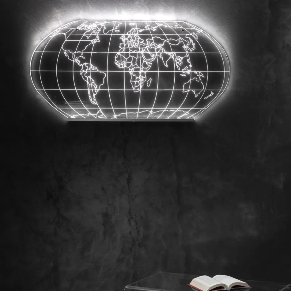 Planisphere Wandleuchte aus lasergraviertem Acrylglas - Rihanna Viadurini