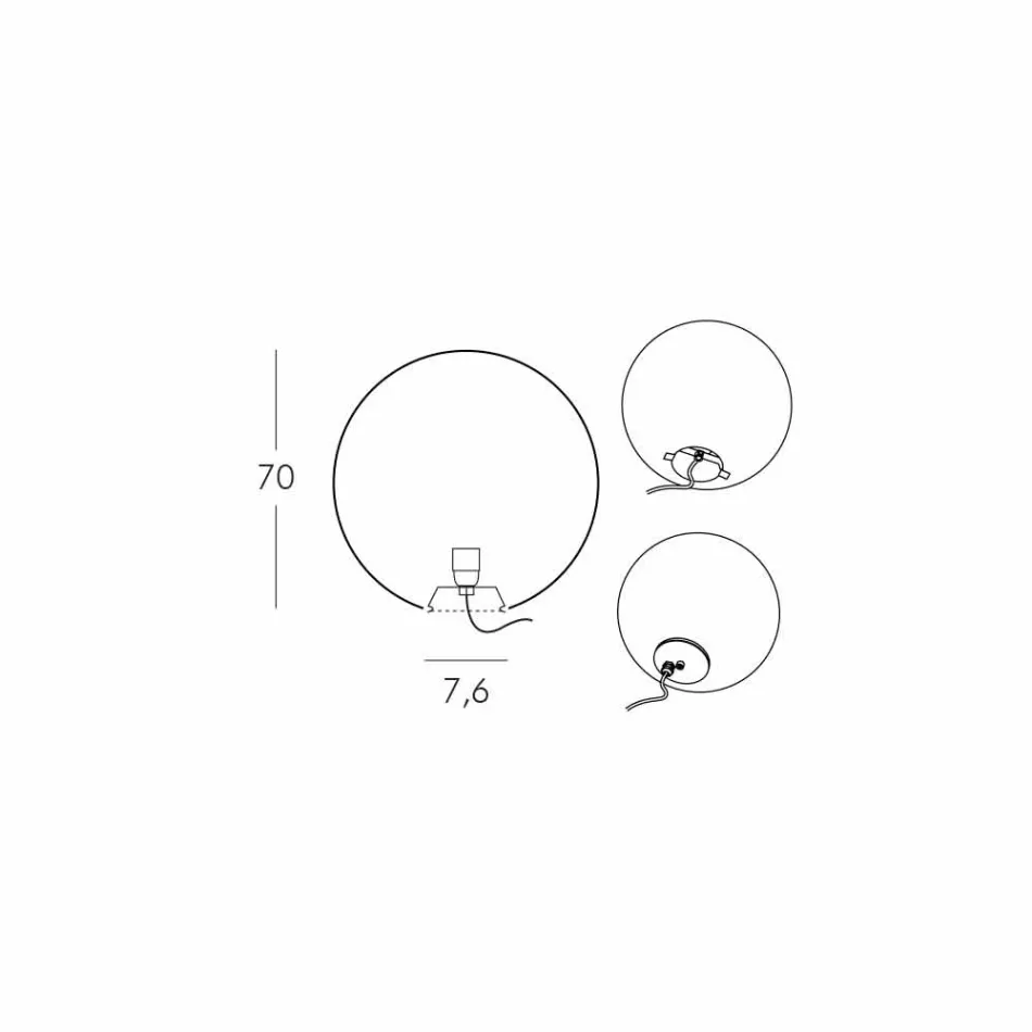 Kugelkugel- / Tischleuchte Slide Globo weiß hell made in Italy Viadurini