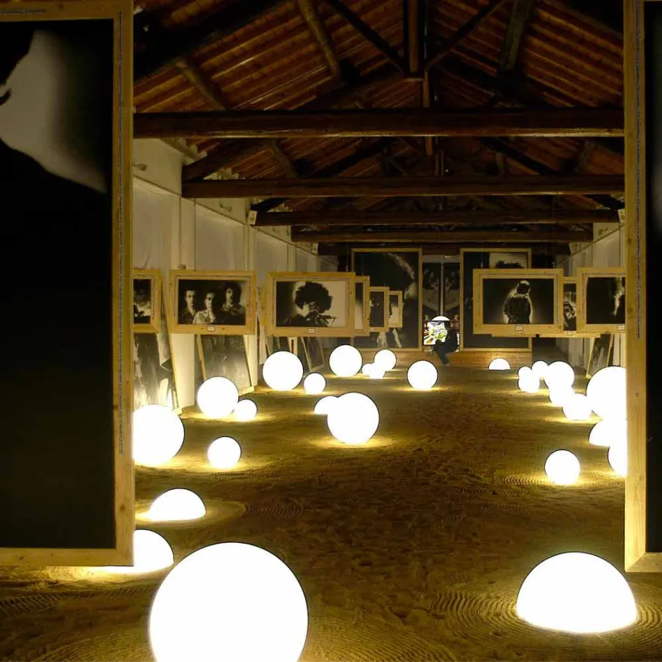 Kugelkugel- / Tischleuchte Slide Globo weiß hell made in Italy Viadurini