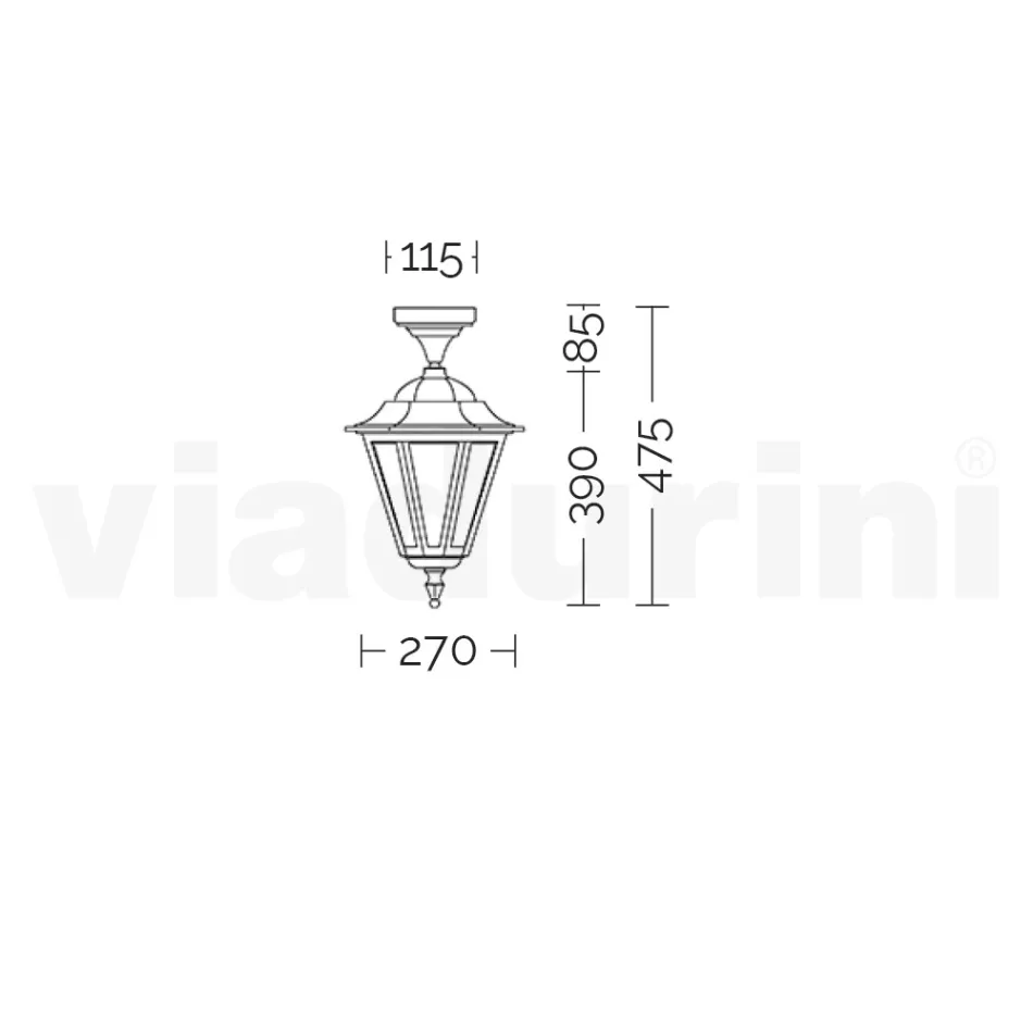 Garten-Deckenleuchte aus Glas und 5 Aluminiumoberflächen - Pinako Viadurini