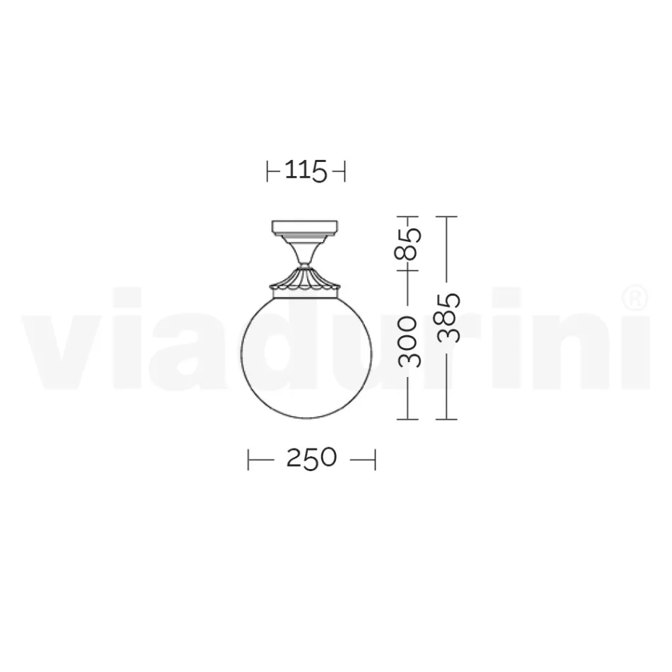 Deckenleuchte aus Aluminium und Opalacryl Made in Italy - Trovaantracite Viadurini