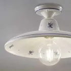 Deckenlampe aus Keramik und handbemalten Vintage-Dekorationen - Como Viadurini