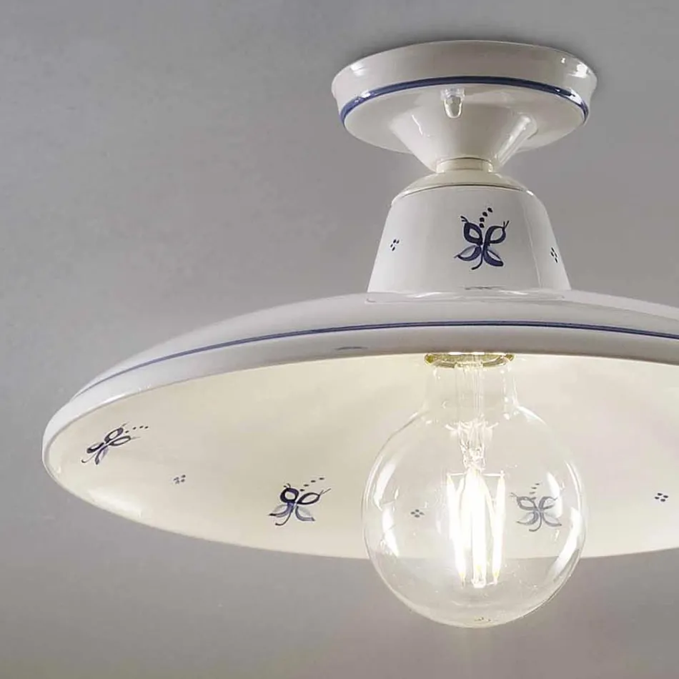 Deckenlampe aus Keramik und handbemalten Vintage-Dekorationen - Como Viadurini