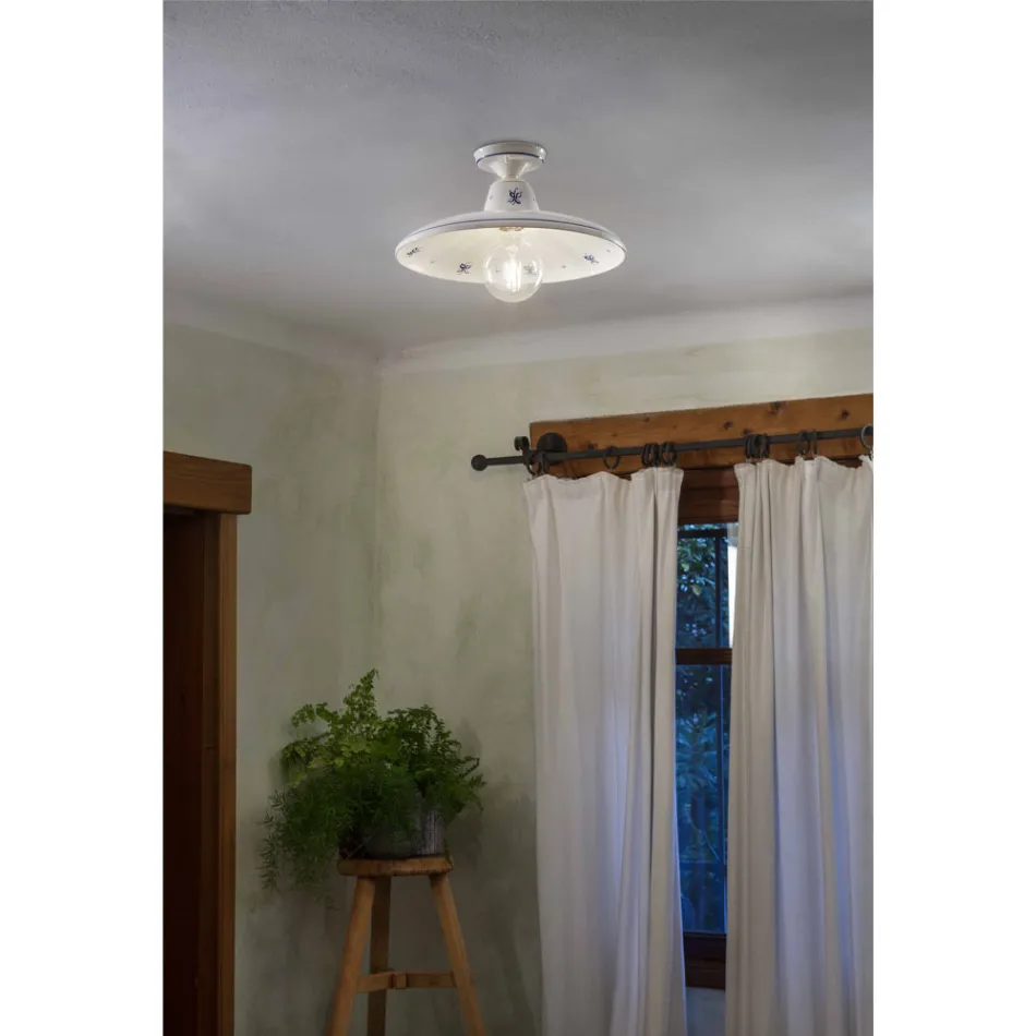 Deckenlampe aus Keramik und handbemalten Vintage-Dekorationen - Como Viadurini