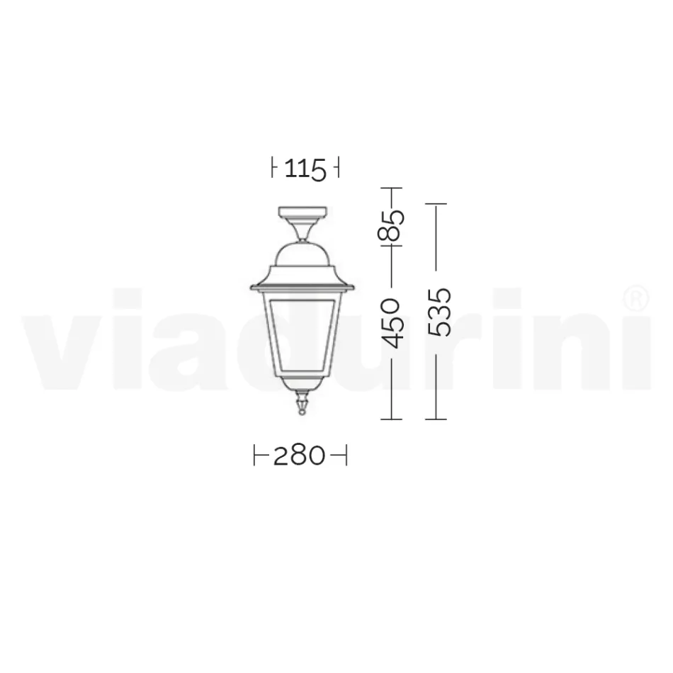 Deckenleuchte für den Außenbereich aus Aluminium und sandgestrahltem Glas - Alchemist Viadurini