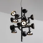 Pendelleuchte 16 Lichter Design in Weiß oder Schwarz -Celio Aluminium Viadurini