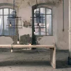 Hängelampe 3 Leuchten in Weiß oder Naturmetall - Stylus Viadurini