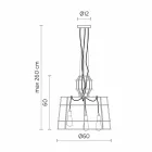 Hängelampe 3 Leuchten in Weiß oder Naturmetall - Stylus Viadurini