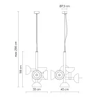 Pendelleuchte 6 Lichter Design in Weiß oder Schwarz Aluminium - Celio Viadurini