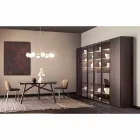 Pendelleuchte 8-flammig aus natürlichem Messing und Glas - Molecola von Il Fanale Viadurini