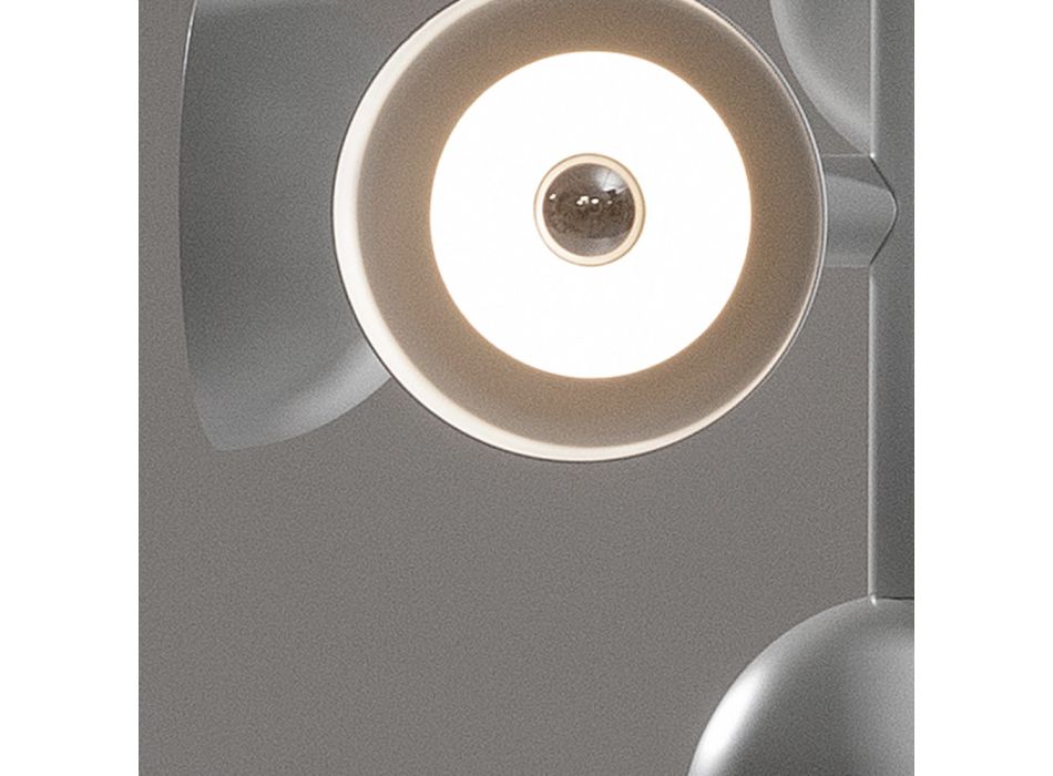 Pendelleuchte 9 Lichter Design in Weiß oder Schwarz Aluminium - Celio Viadurini