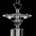 Pendelleuchte mit 3 Leuchten in Glas und Ivy Kristall, hergestellt in Italien Viadurini