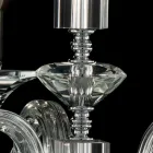 Pendelleuchte mit 3 Leuchten in Glas und Ivy Kristall, hergestellt in Italien Viadurini