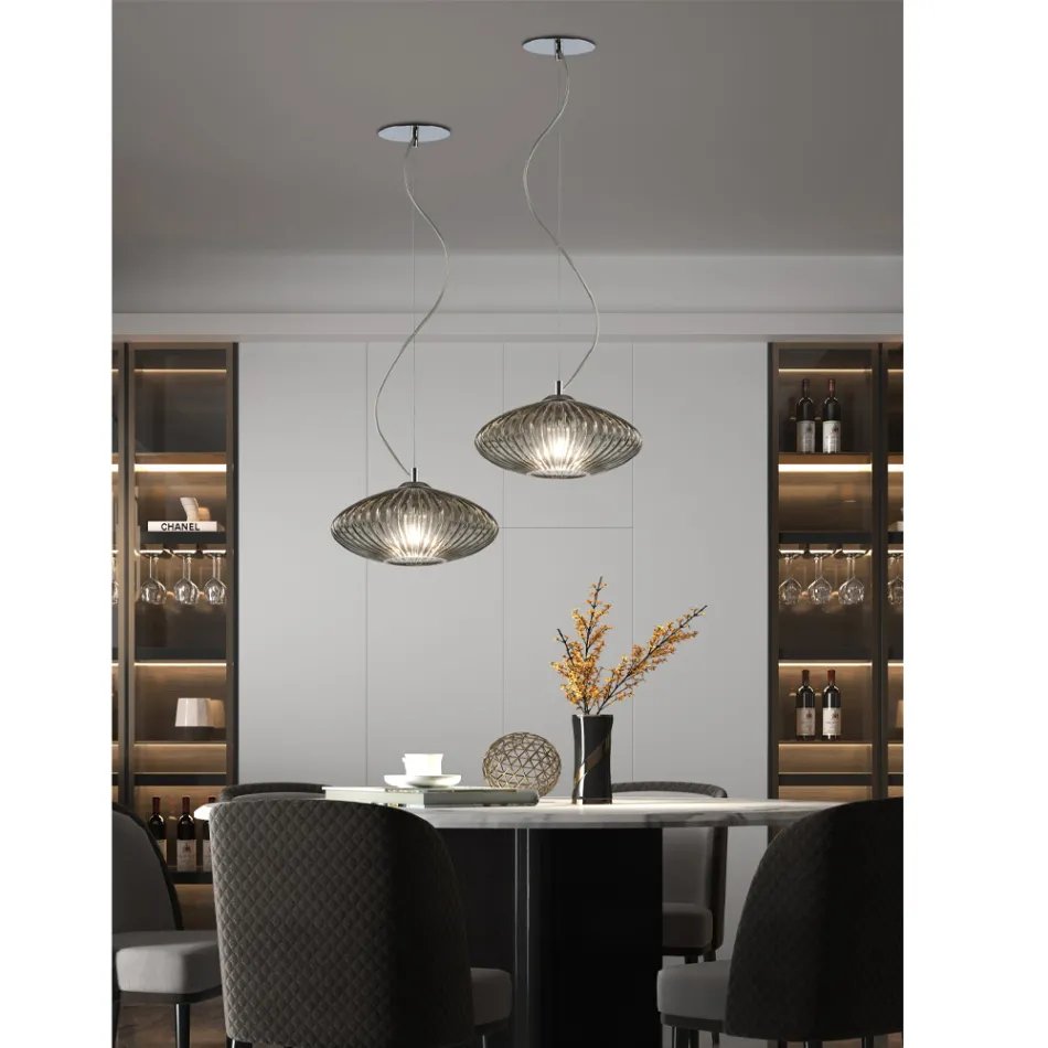 Handgefertigte Hängelampe aus mundgeblasenem Glas in Venedig - Dafne Viadurini