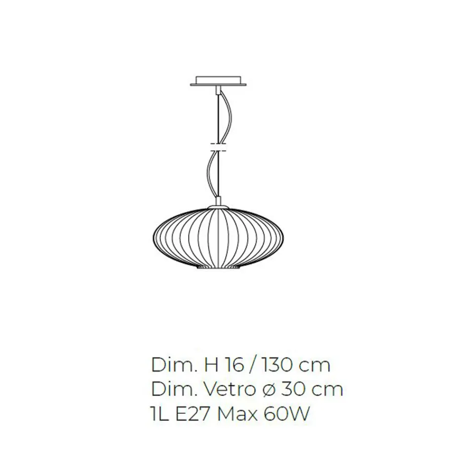 Handgefertigte Hängelampe aus mundgeblasenem Glas in Venedig - Dafne Viadurini