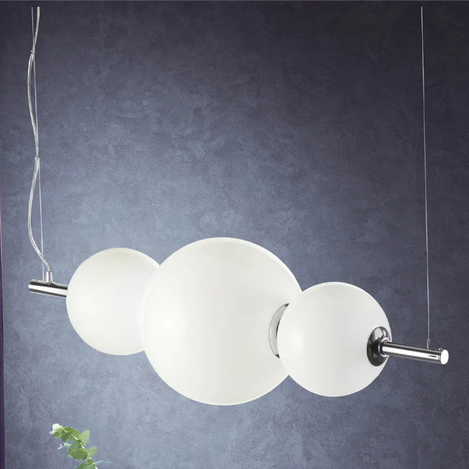 Handgefertigte Pendelleuchte aus geschichtetem venezianischem Glas - Jupiter Viadurini