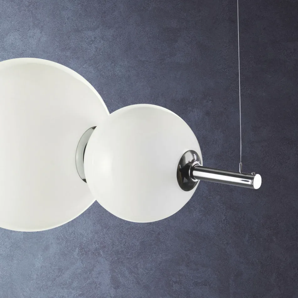 Handgefertigte Pendelleuchte aus geschichtetem venezianischem Glas - Jupiter Viadurini