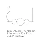Handgefertigte Pendelleuchte aus geschichtetem venezianischem Glas - Jupiter Viadurini