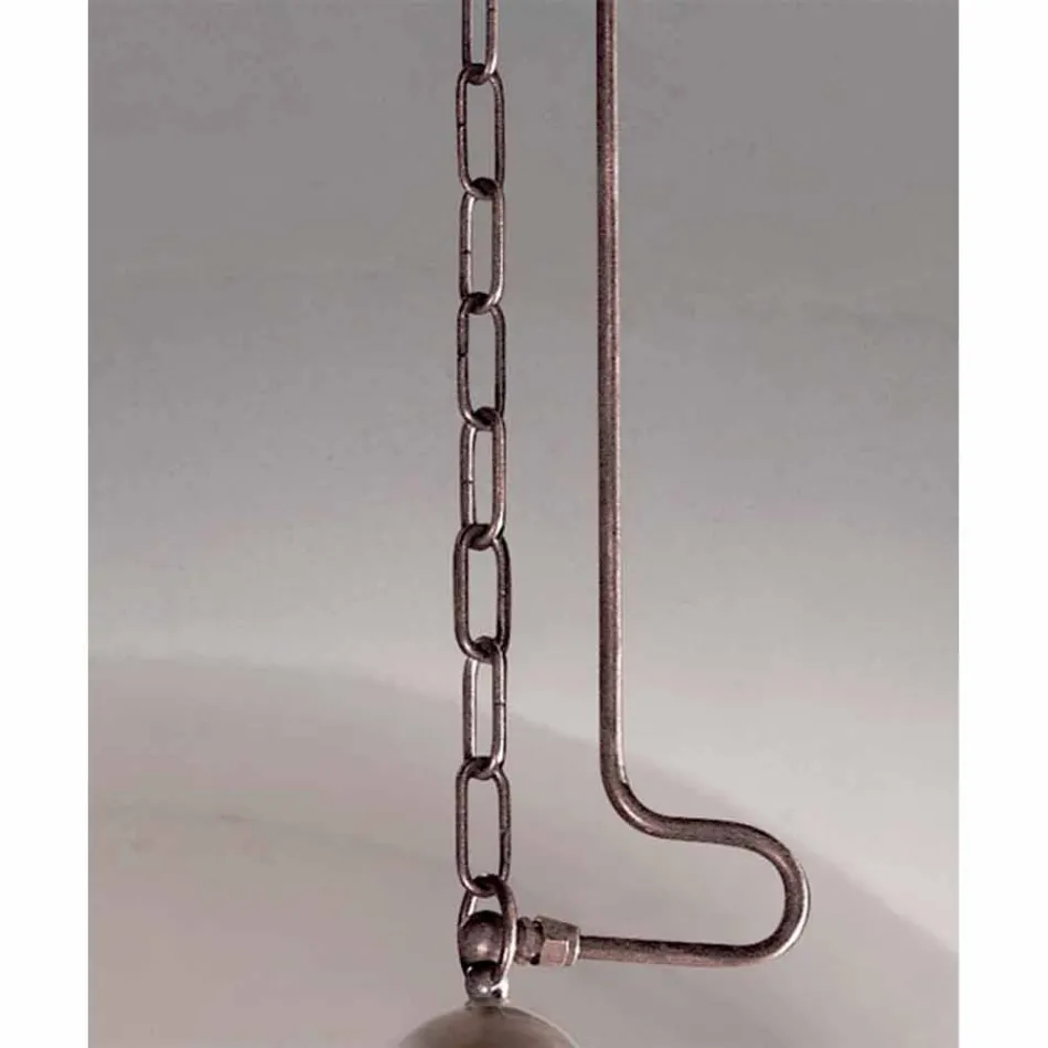 Hängelampe Kanten Messing und Weißglas Viadurini