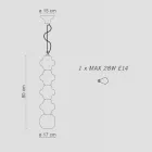 Hängelampe mit 4 Elementen aus Keramik und Glas, hergestellt in Italien – Capocabana Viadurini