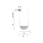 Hängelampe mit abnehmbarem Einsatz aus Granulatglas – Catalpa Viadurini