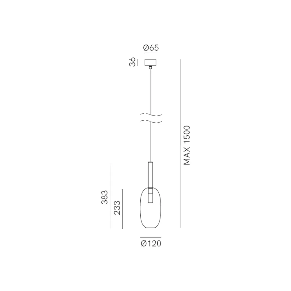 Hängelampe mit Glas in verschiedenen Formen, hergestellt in Italien – Sintonia Viadurini