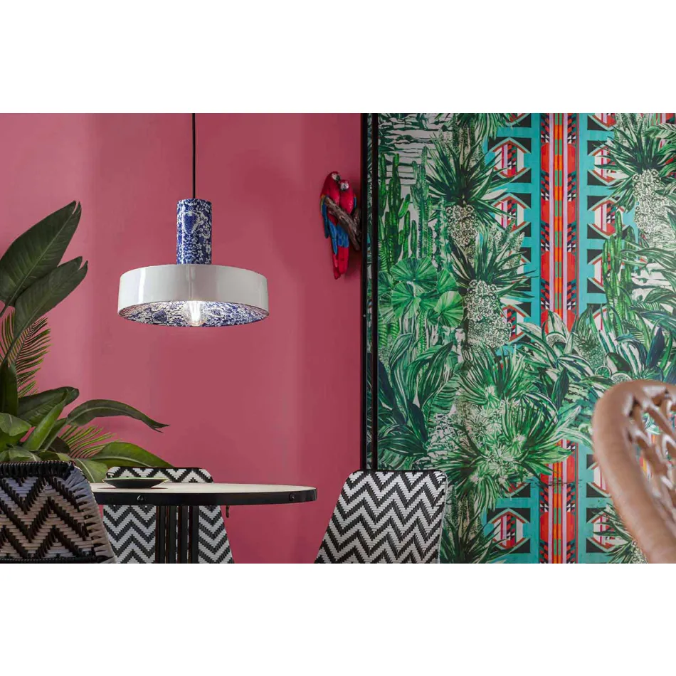 Retro Style Hängelampe aus farbiger Keramik - Ferroluce Pi Viadurini