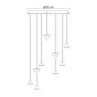 Design Pendelleuchte 5 oder 7 Lichter Schwarzer Aluminiumdraht - Mercado Viadurini