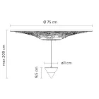 Pendelleuchte Design weißer Gips und schwarzes Aluminium 1 Kegel - Tesera Viadurini