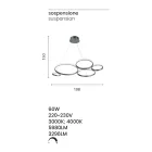 Design Pendelleuchte für Wohnzimmer in Silber oder Gold Metall - Olimpo Viadurini