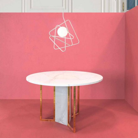 Pendelleuchte aus modernem Stahl Ø60xh.60xL.cavo200cm, Adele Viadurini