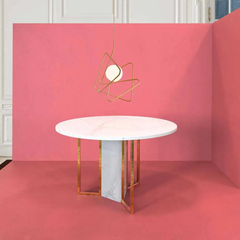 Pendelleuchte aus modernem Stahl Ø60xh.60xL.cavo200cm, Adele Viadurini