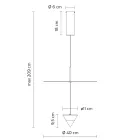 Pendelleuchte aus Aluminium mit weißer Platte und schwarzem Kegel - Padel Viadurini