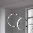 Hängelampe aus schwarzem Aluminium und Naturmessing Made in Italy - Norma Viadurini