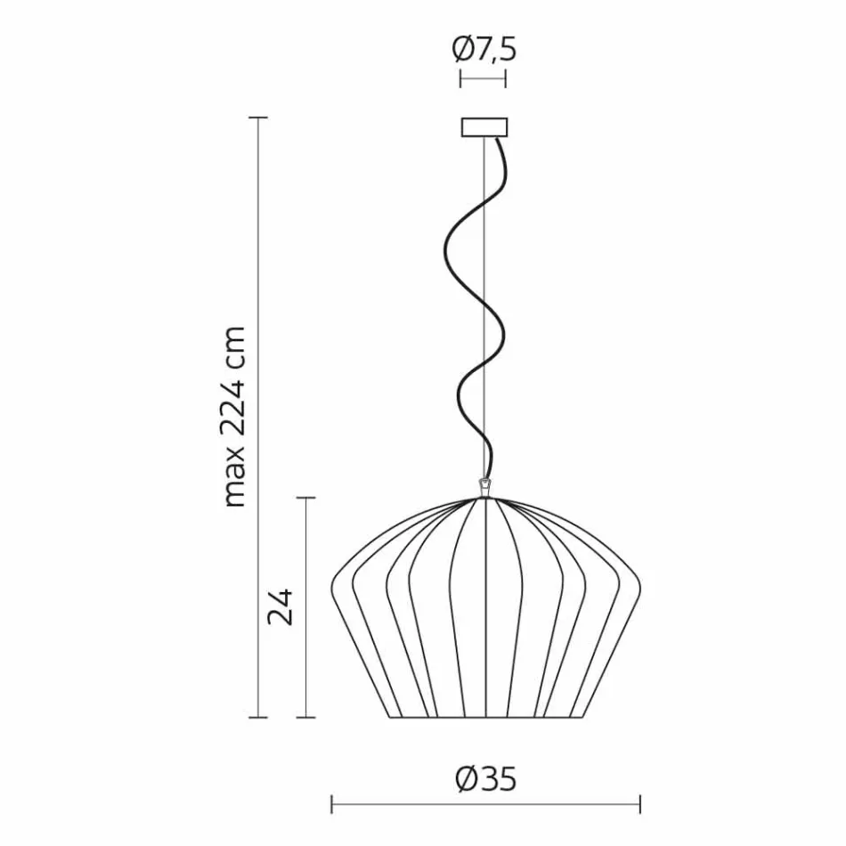 Hängelampe in glänzend weißer Keramik in 4 Formen - Oase Viadurini