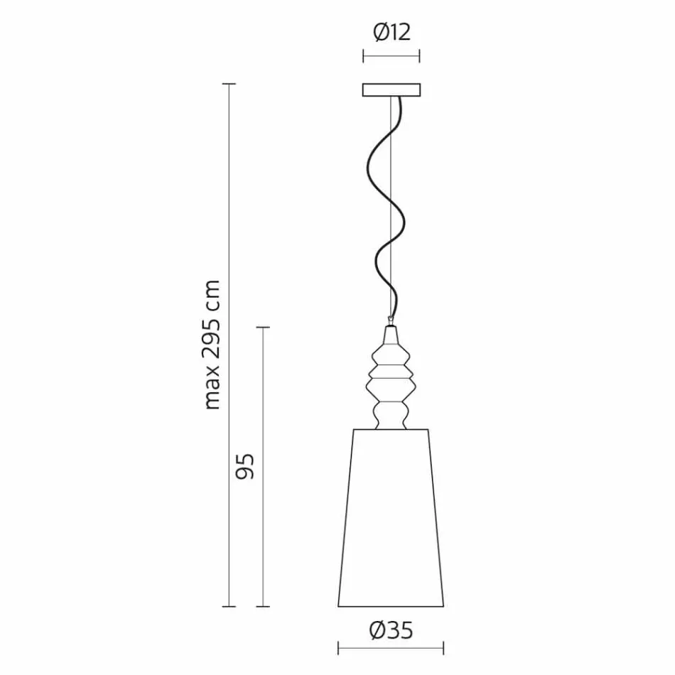 Hängelampe in Weiß Keramik Lampenschirm in Leinen Long Design - Cadabra Viadurini