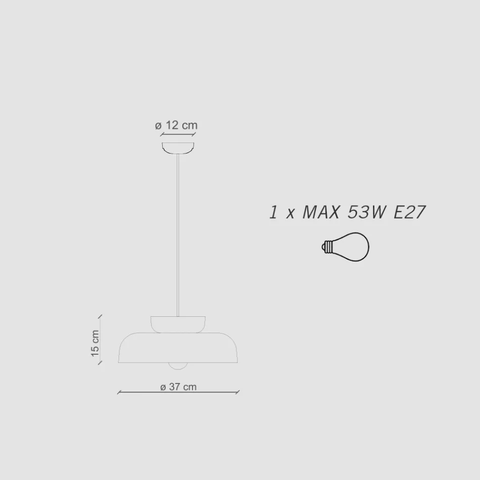 Hängelampe aus zweifarbiger Keramik, hergestellt in Italien – Corcovado Viadurini