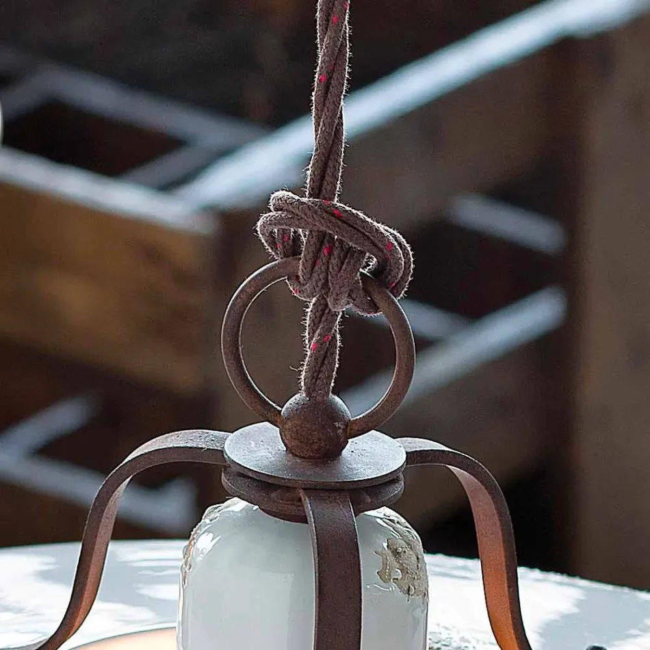 Lampe keramische Suspension und Metall Emily Land Ferroluce Viadurini