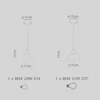 Hängelampe in verschiedenen Ausführungen und Größen, hergestellt in Italien – Berimbau Viadurini