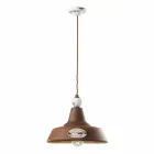 Lampe antike Eisensuspension und Keramik Teresa Ferroluce Viadurini