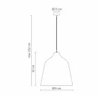 Hängelampe aus anthrazitfarbenem Steinzeug und weißem Innendesign - Edmondo Viadurini