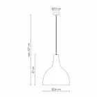 Hängelampe aus anthrazitfarbenem Steinzeug und weißem Emaille-Interieur - Edmondo Viadurini