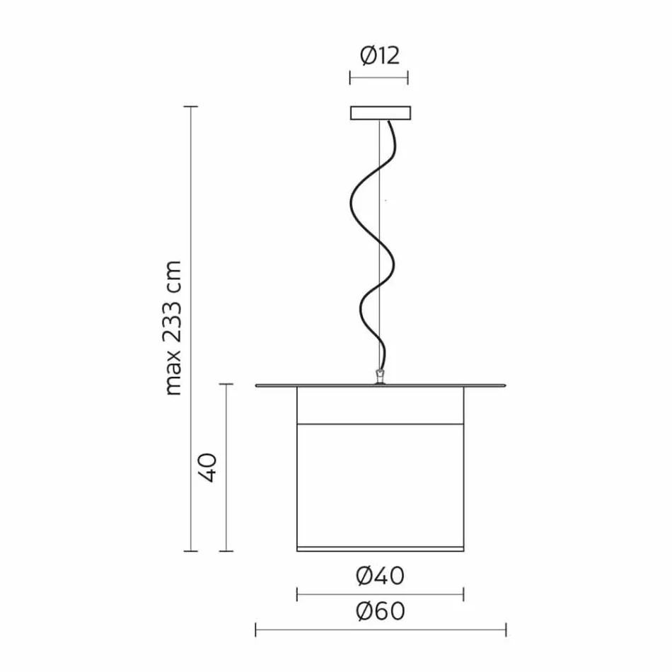 Cylinder Design White Leinen Hängelampe, Made in Italy - Magic Viadurini