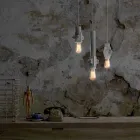 Hängelampe in Weiß, Anthrazit oder Gold Metall 2 Größen - Mekkasmo Viadurini