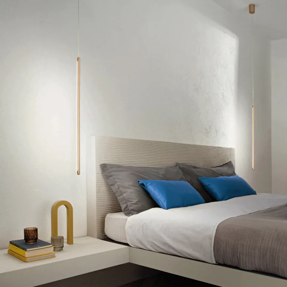 Hängelampe aus goldlackiertem Metall mit verstellbaren Kabeln – Orange Viadurini